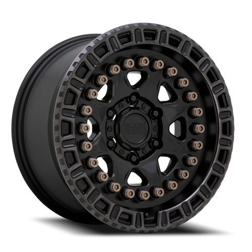 Black Rhino  Carbine  Matte Black / Machine Tinted Ring-Bronze Bolts (17"x8.5", 6x120 Bolt Patter...