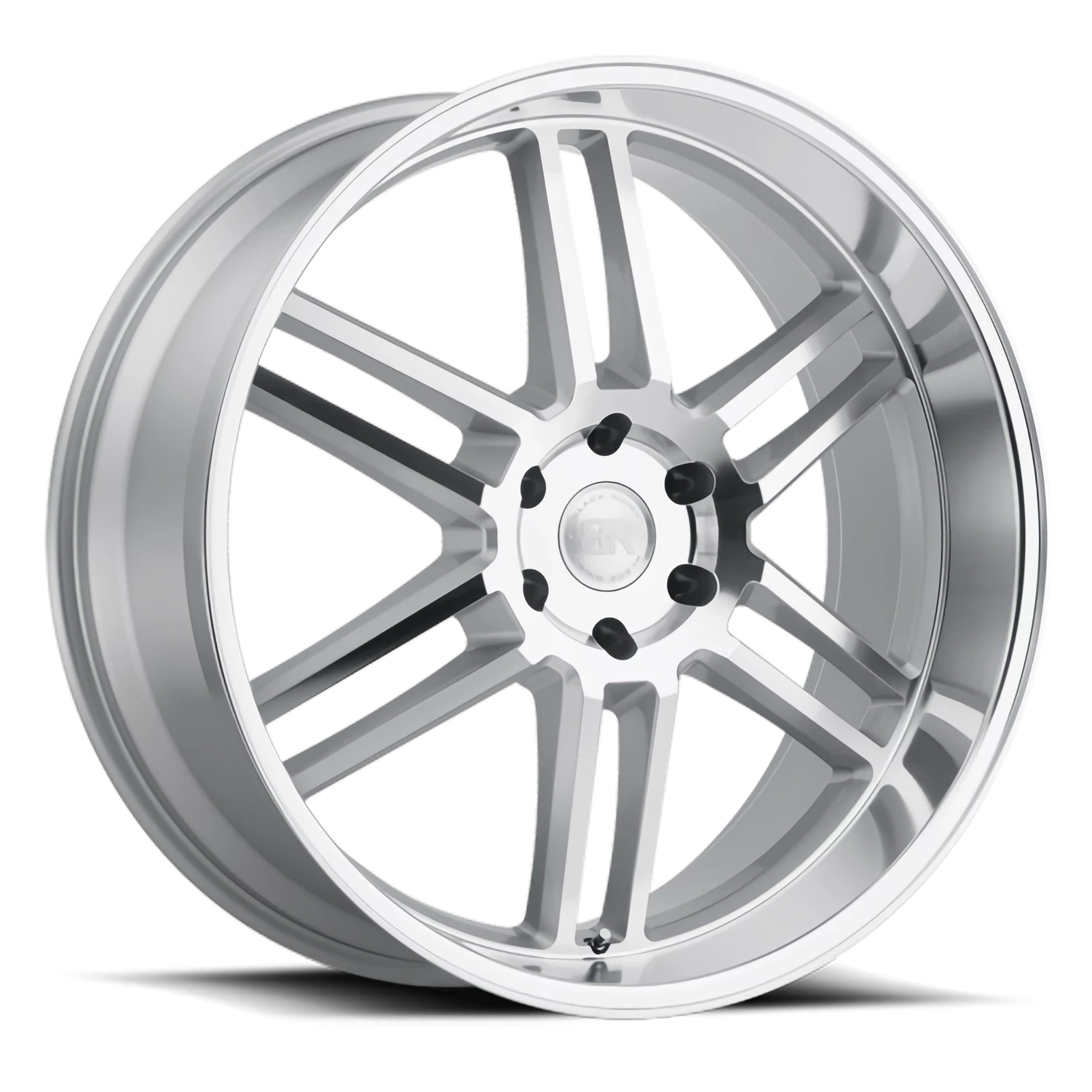 Black Rhino SL Katavi   Silver / Mirror Cut Face-Mirror Cut Lip (22"x10", 5x114.3 Bolt Pattern, +...