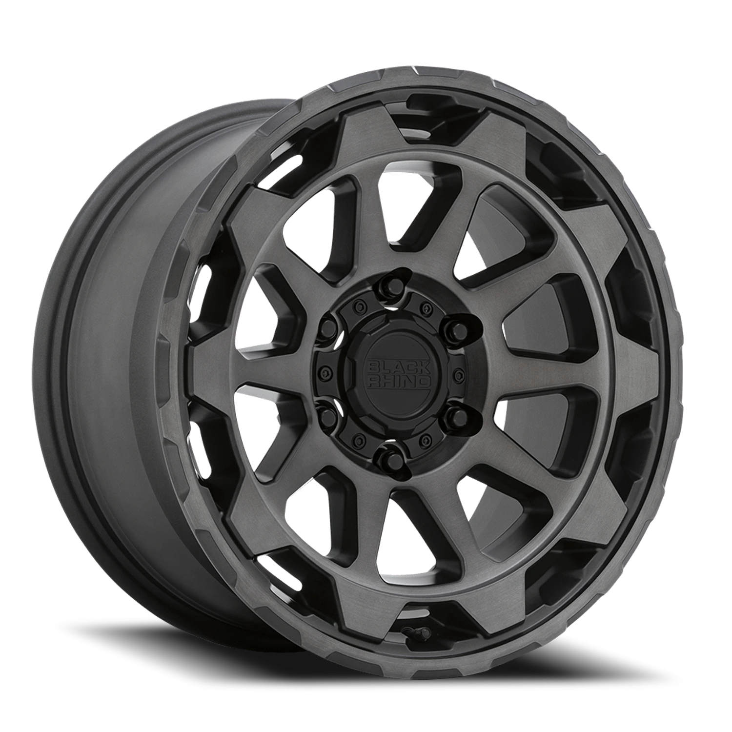 Black Rhino GY Rotor  Matte Gunmetal / Brushed Tinted Face (20"x9", 6x120 Bolt Pattern, +12mm Off...
