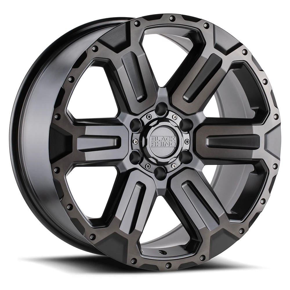 Black Rhino GY Wanaka  Matte Gunmetal / Brushed Face-Gunmetal Tint (20"x9", 6x114.3 Bolt Pattern,...