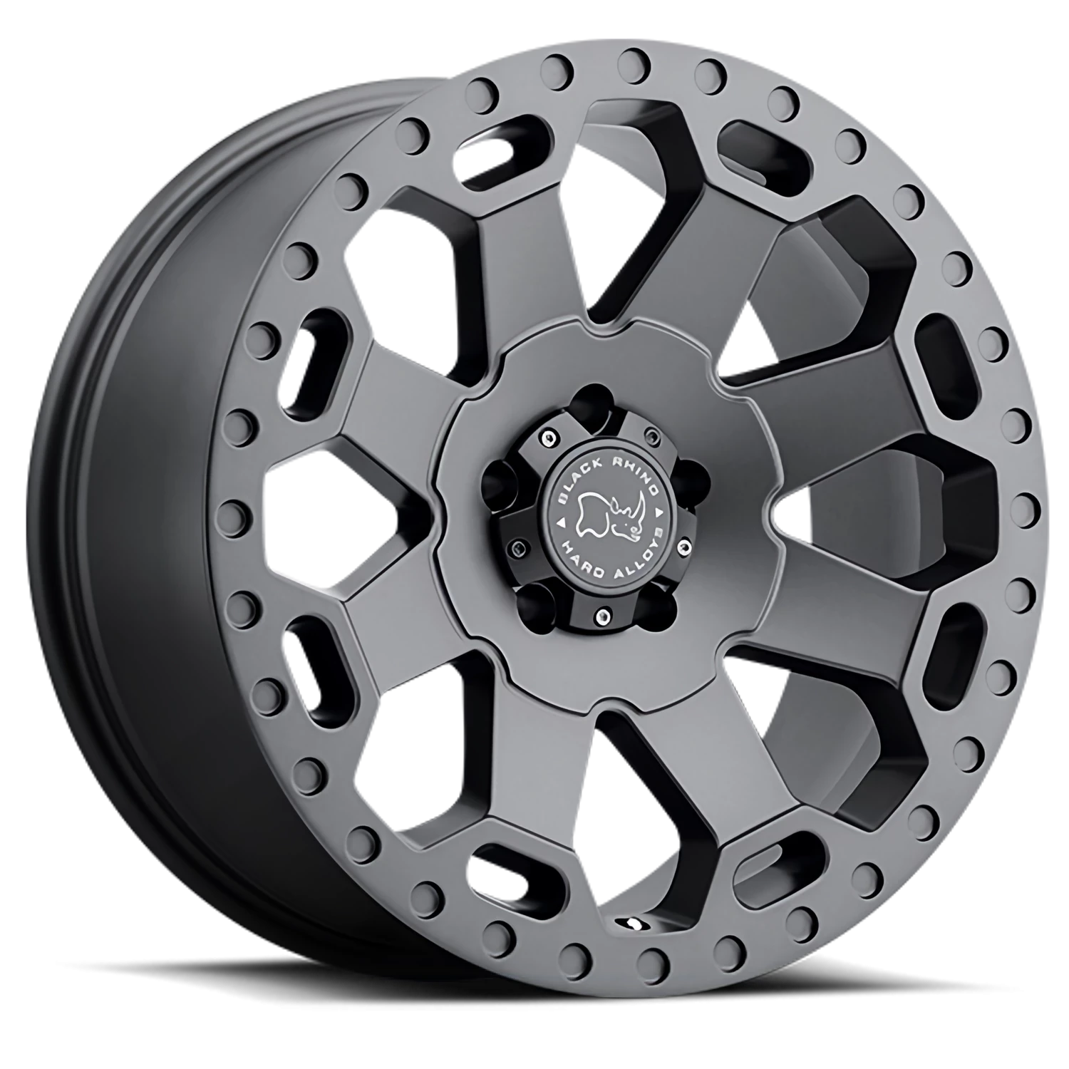Black Rhino GY Warlord  Matte Gunmetal /  (17"x8", 5x114.3 Bolt Pattern, +35mm Offset, 76mm Hub) ...