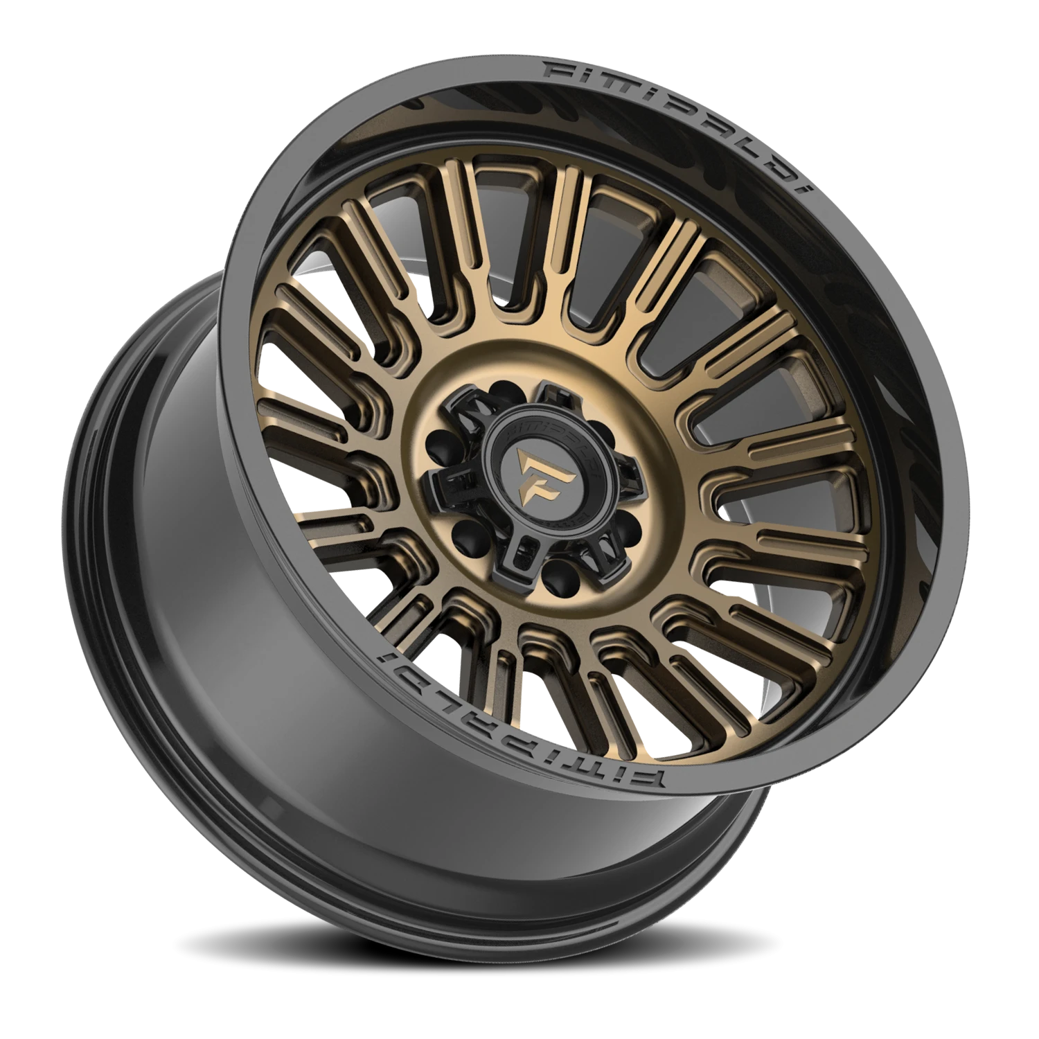 https://wheels.autosyncstudio.com/png/Fittipaldi_Offroad/Alpha-Series_FA24ZB_Gloss_Bronze_Gloss-Black-Lip_6-lug_0002.png