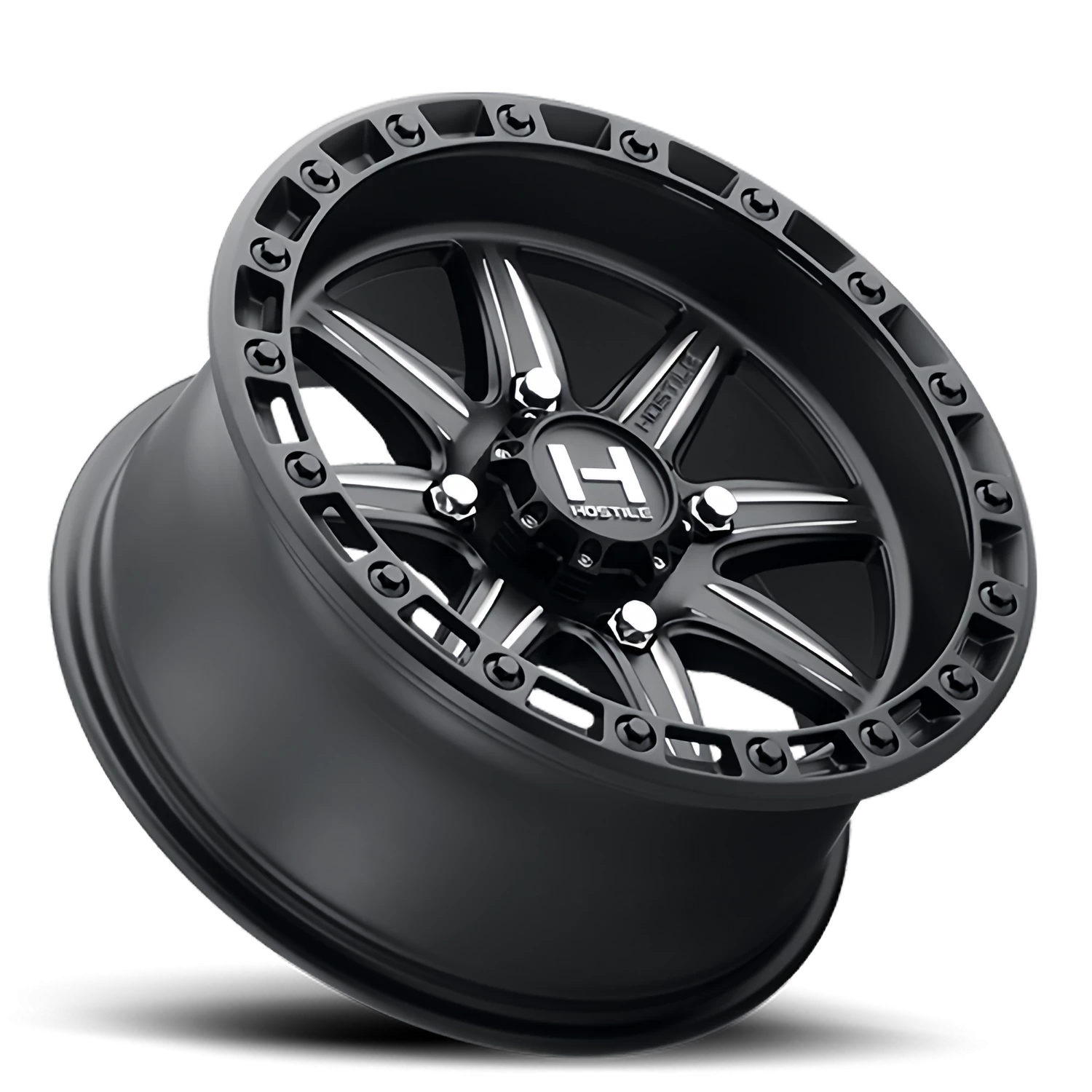 https://wheels.autosyncstudio.com/png/Hostile/Alpha-UTV_H109_Satin_Black_Milled-Spoke_4-lug_0002.png