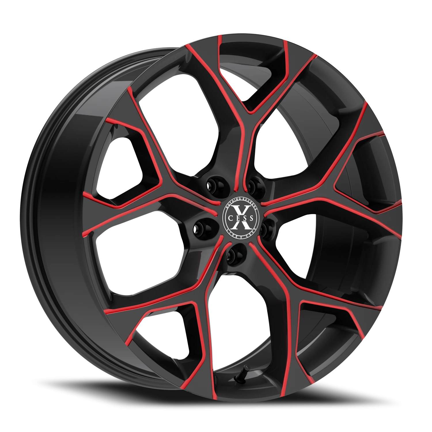 X05 GBMLR Gloss Black / Candy Red Milled