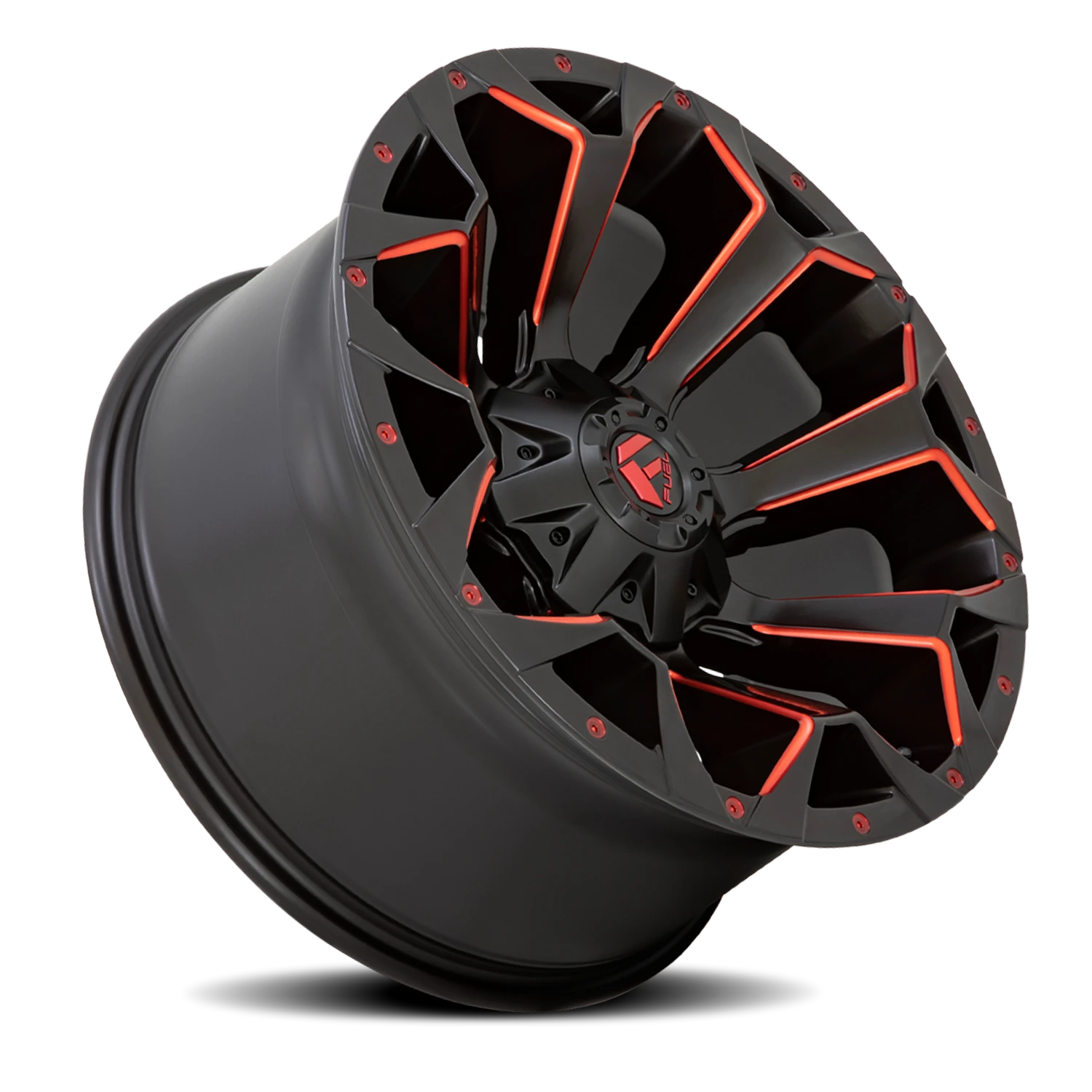 https://wheels.autosyncstudio.com/webp/Fuel/Assault_D787_Matte_Black_Milled-Red-Tint_5-lug_0002.webp