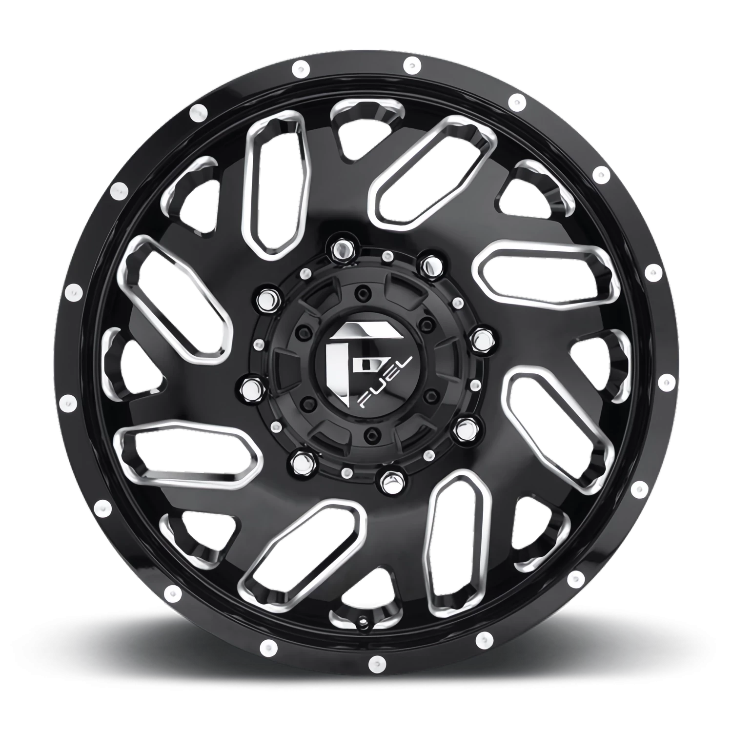 https://wheels.autosyncstudio.com/webp/Fuel/Triton-Dually_D581_Gloss_Black_Milled_8-lug_Front_0003.webp