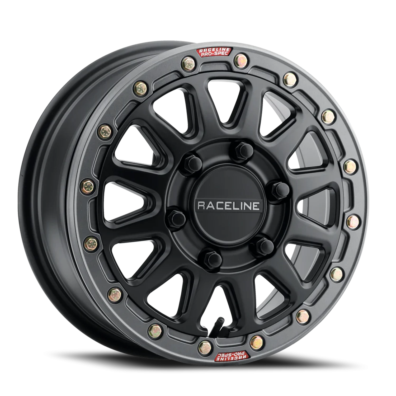 https://wheels.autosyncstudio.com/webp/Raceline/Alpha-Beadlock-UTV_A14BG_Satin_Black_Gunmetal-Beadlock-Ring_6-lug_0001.webp