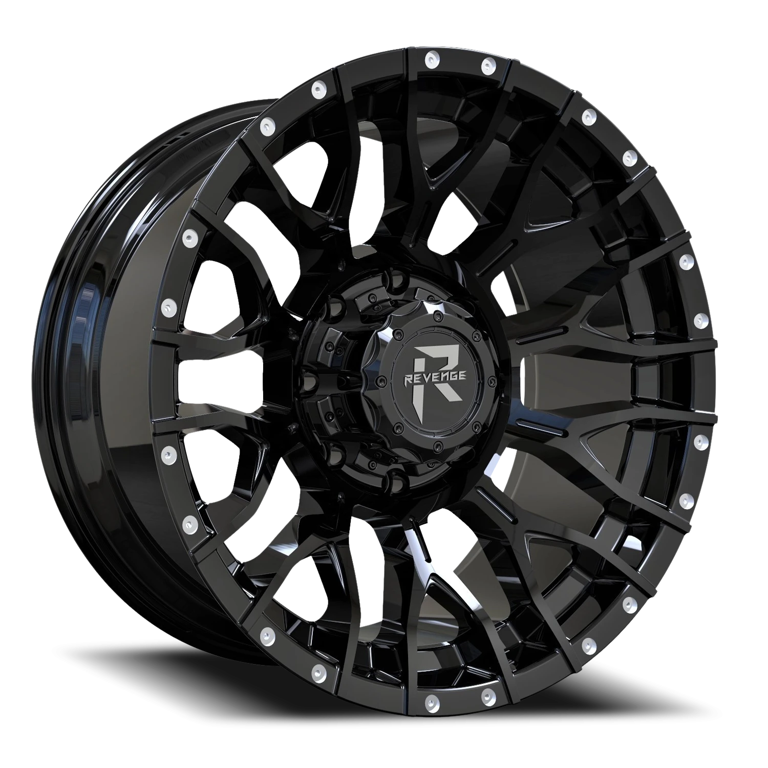https://wheels.autosyncstudio.com/webp/Revenge_Offroad/RV201_Gloss_Black_Rivets_6-lug_0001.webp