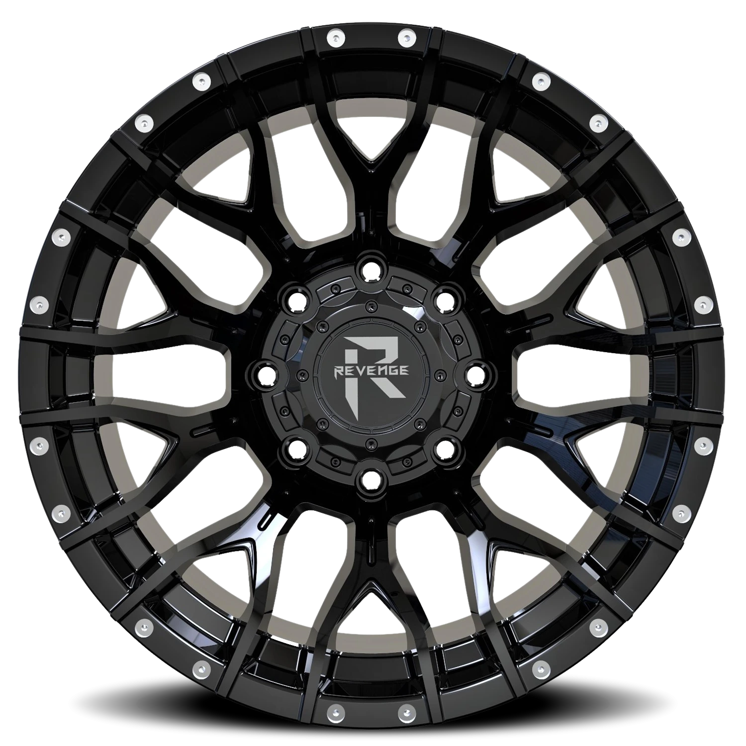 https://wheels.autosyncstudio.com/webp/Revenge_Offroad/RV201_Gloss_Black_Rivets_8-lug_0003.webp