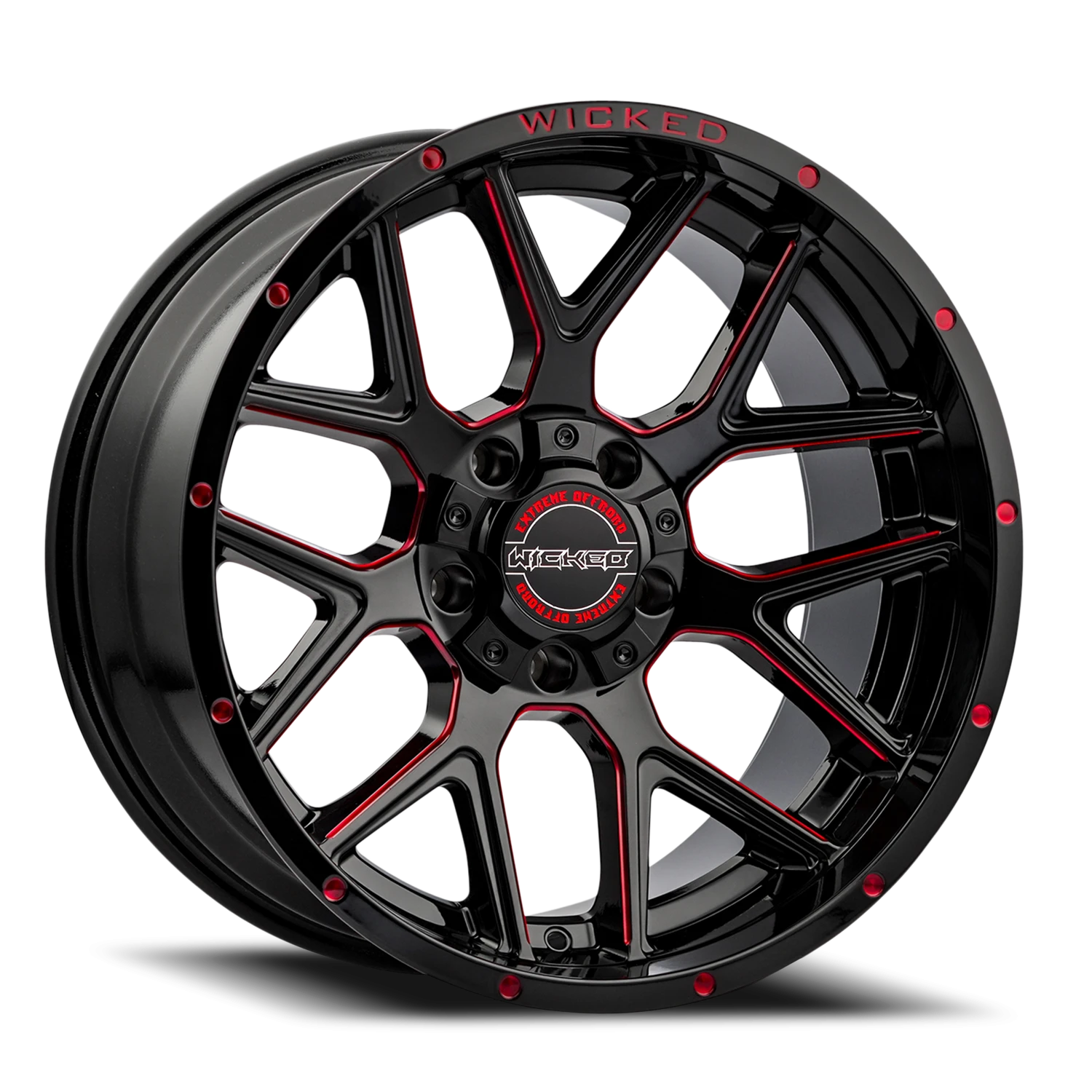 https://wheels.autosyncstudio.com/webp/Wicked/W903_RT_Gloss_Black_Milled-Name-Milled-Rivets-Red-Tint_5-lug_0001.webp