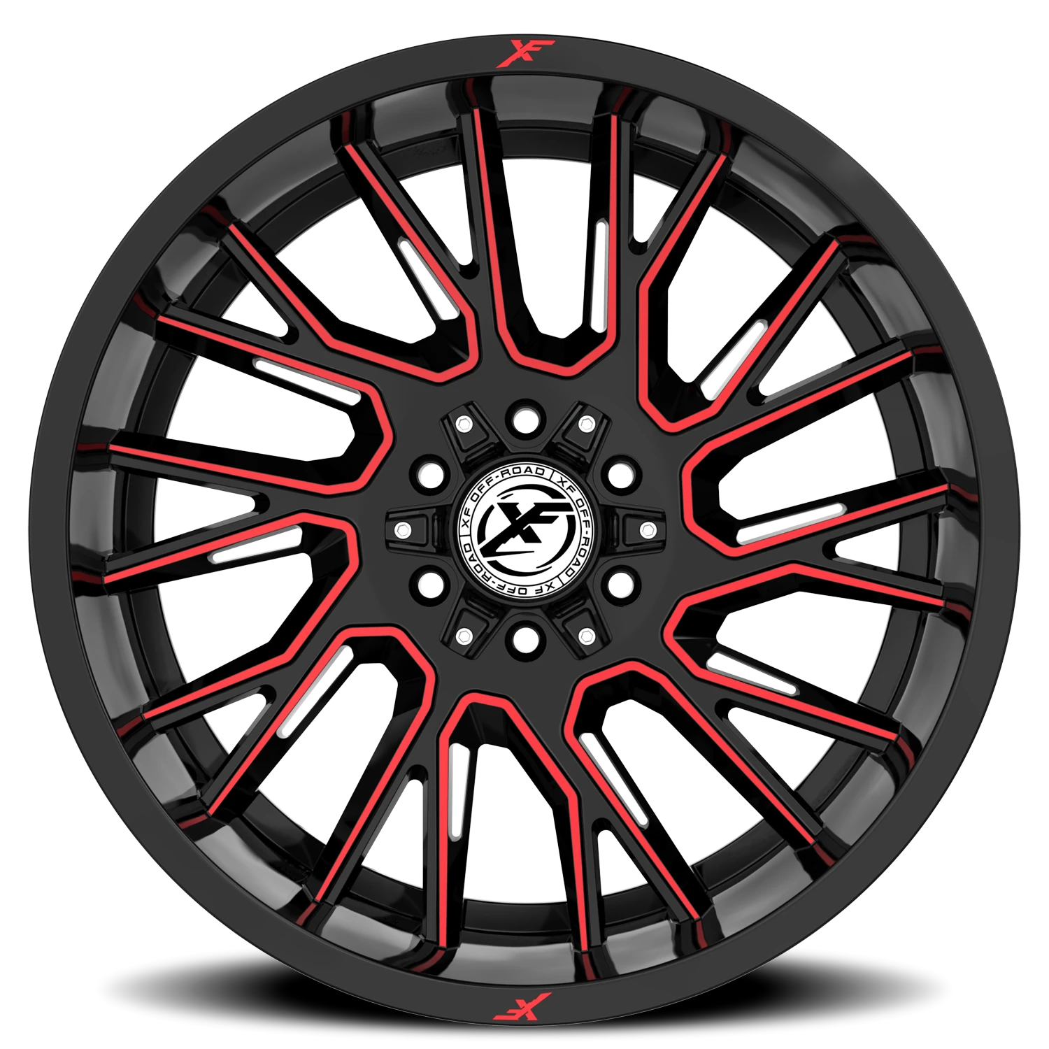 https://wheels.autosyncstudio.com/webp/XF_Off-Road/XF-230_GBMR_Gloss_Black_Red-Milled_0003.webp