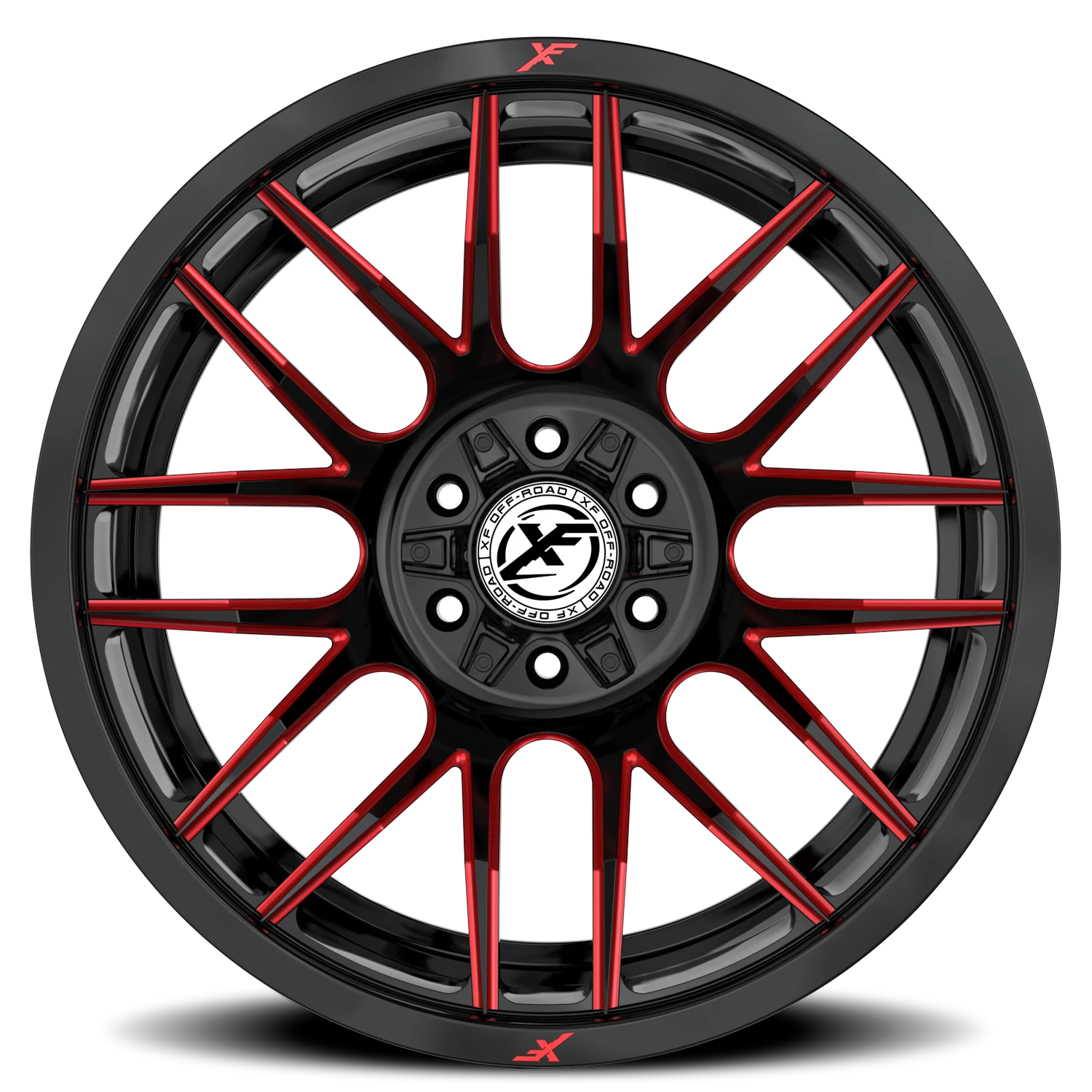 https://wheels.autosyncstudio.com/webp/XF_Off-Road/XF-232_GBMR_Gloss_Black_Red-Milled_0003.webp