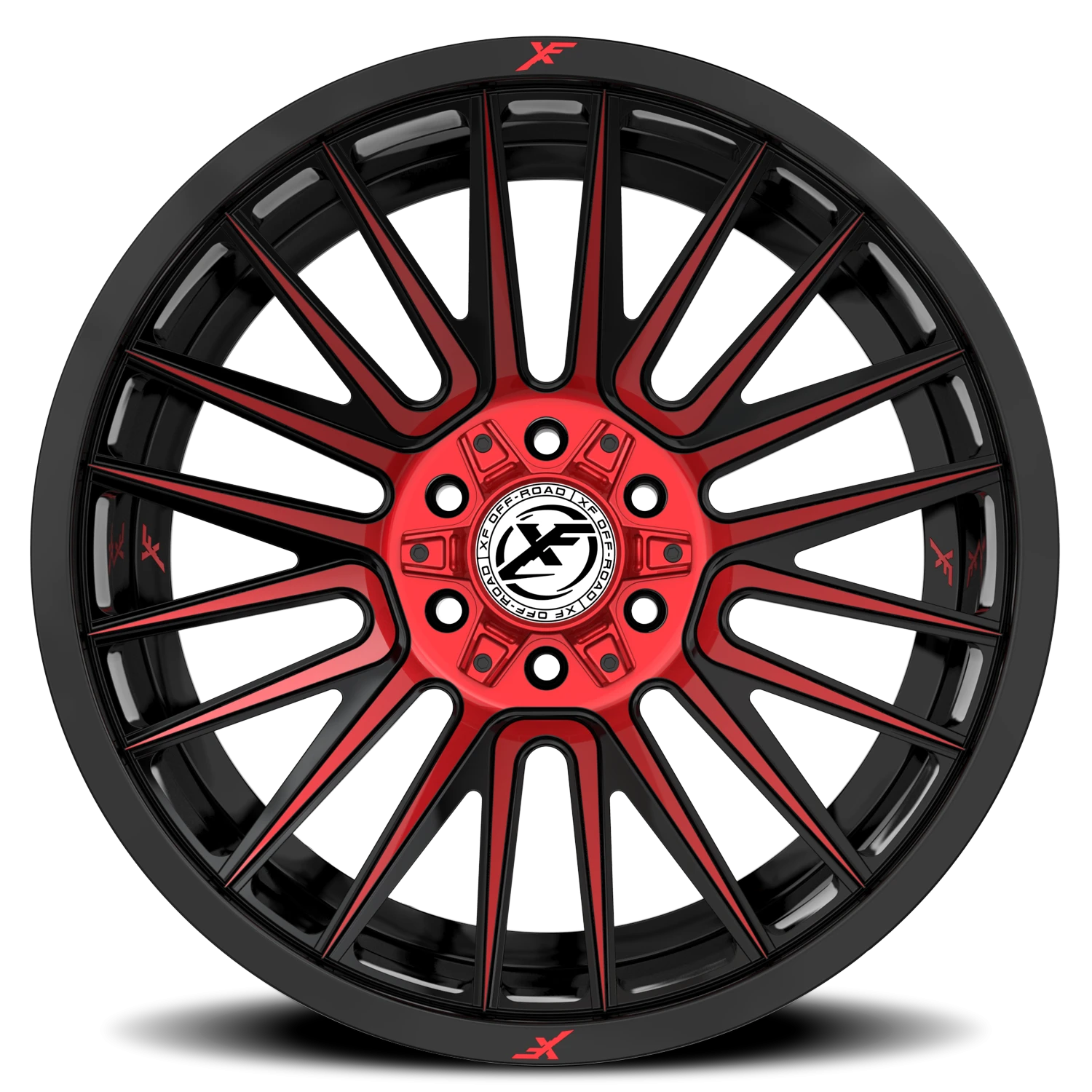 https://wheels.autosyncstudio.com/webp/XF_Off-Road/XF-234_GBMR_Gloss_Black_Red-Milled_0003.webp