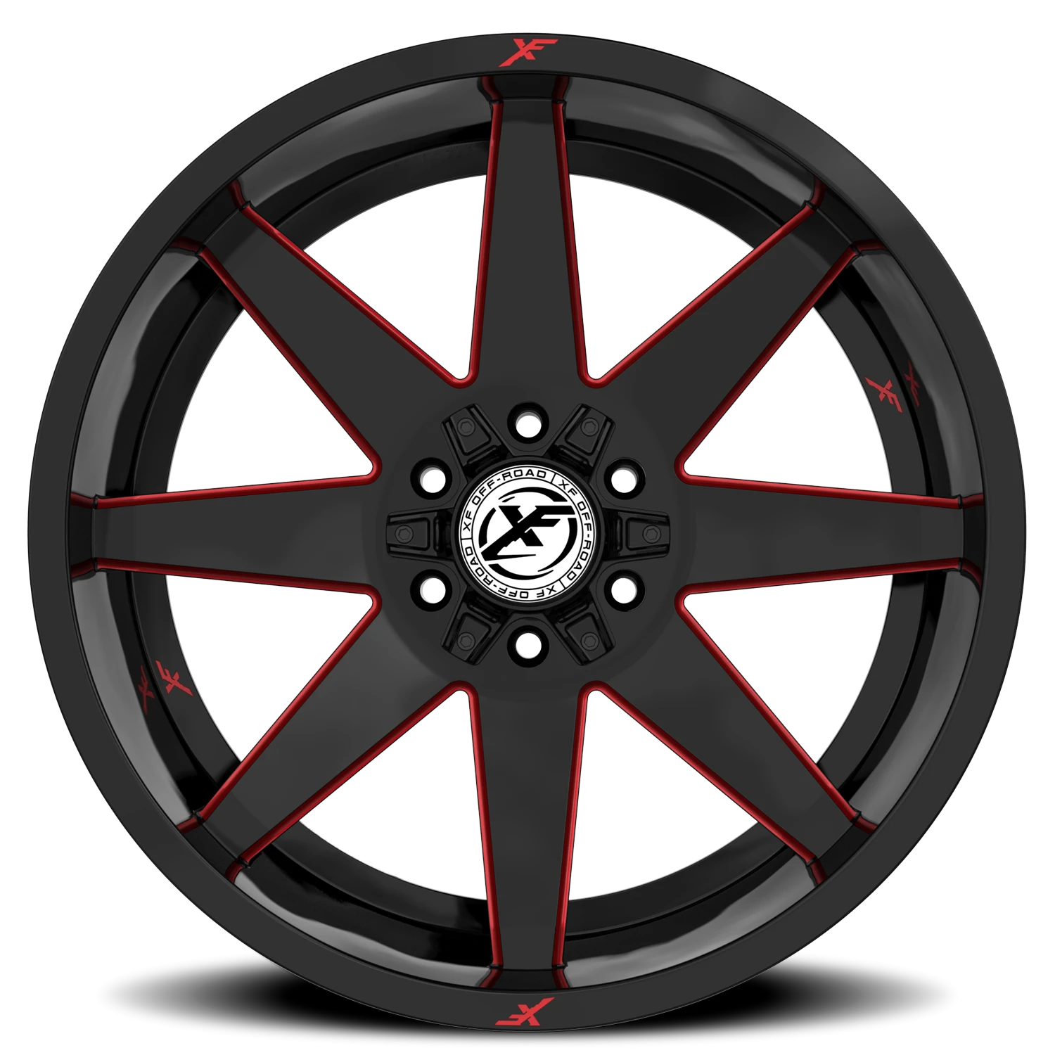 https://wheels.autosyncstudio.com/webp/XF_Off-Road/XF-236_GBMR_Gloss_Black_Red-Milled_0003.webp