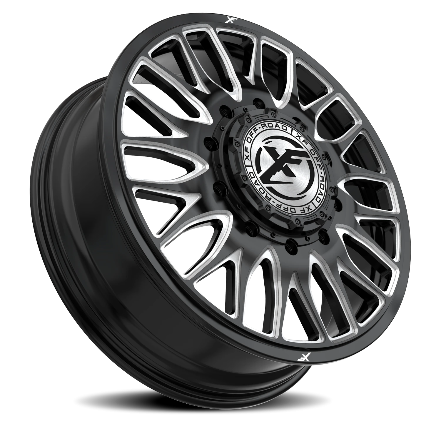 https://wheels.autosyncstudio.com/webp/XF_Off-Road/XF-240-Dually_Gloss_Black_Milled_10-lug_Front_0002.webp