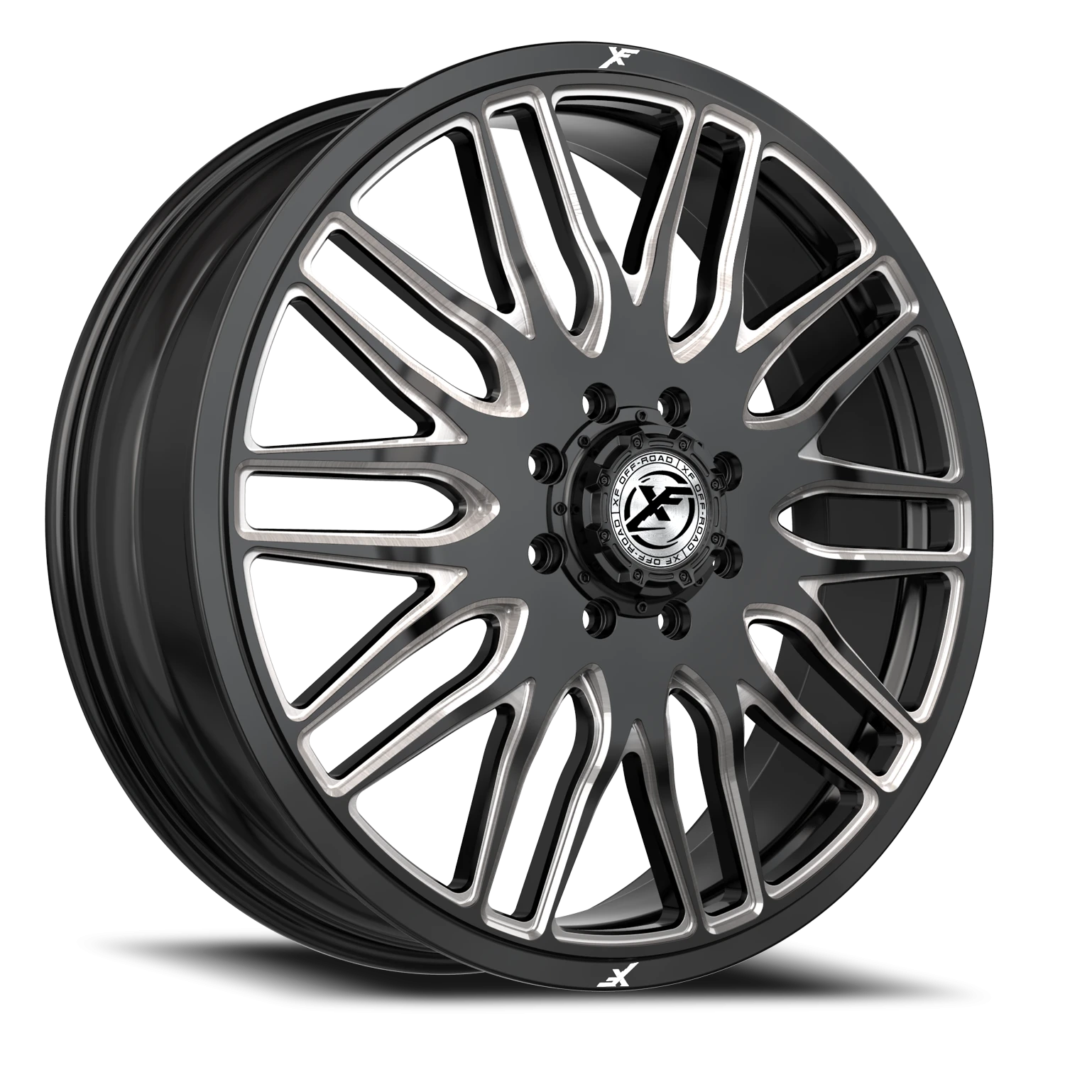 https://wheels.autosyncstudio.com/webp/XF_Off-Road/XF-240-Dually_Gloss_Black_Milled_8-lug_Front_0001.webp